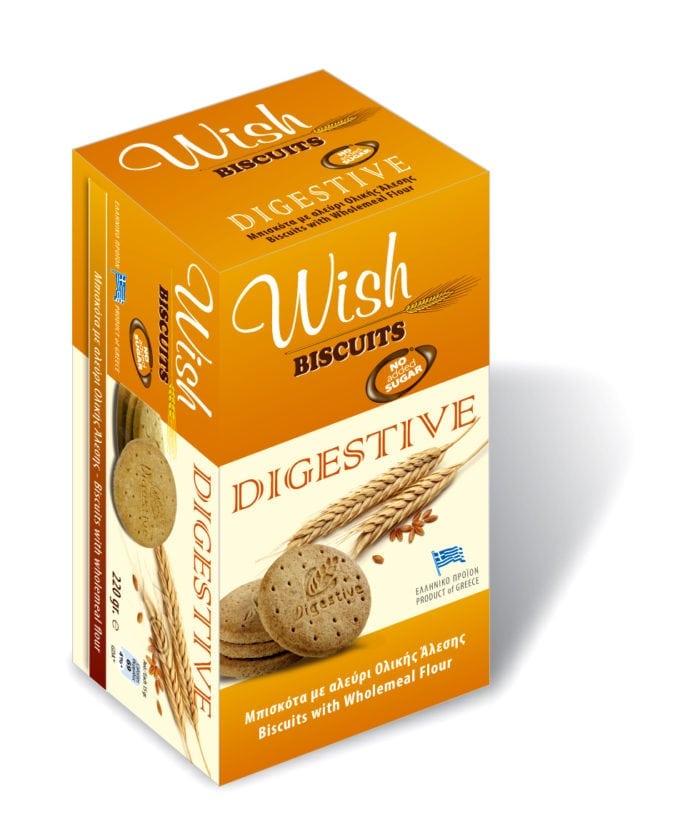 Μπισκότα Ολικής Άλεσης Χωρίς Ζάχαρη 'Wish Biscuits Digestive' 220g