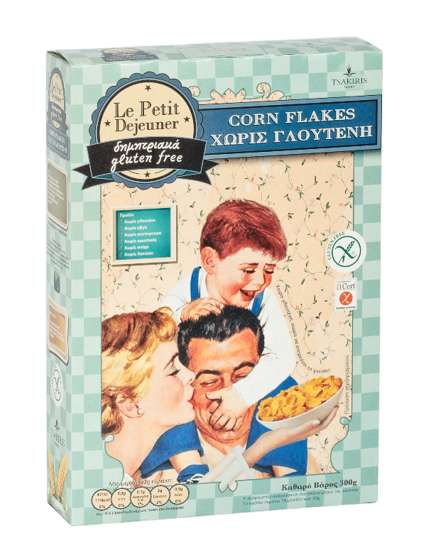 Corn Flakes Χωρίς Γλουτένη 'Tsakiris Family' 8 x 300gr