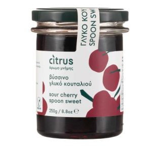 Traditional Sour Cherry Spoon Sweet From Chios 'Citrus' 250grrΠαραδοσιακό Γλυκό του Κουταλιού Χίου με Βύσσινο 'CITRUS' 250gr