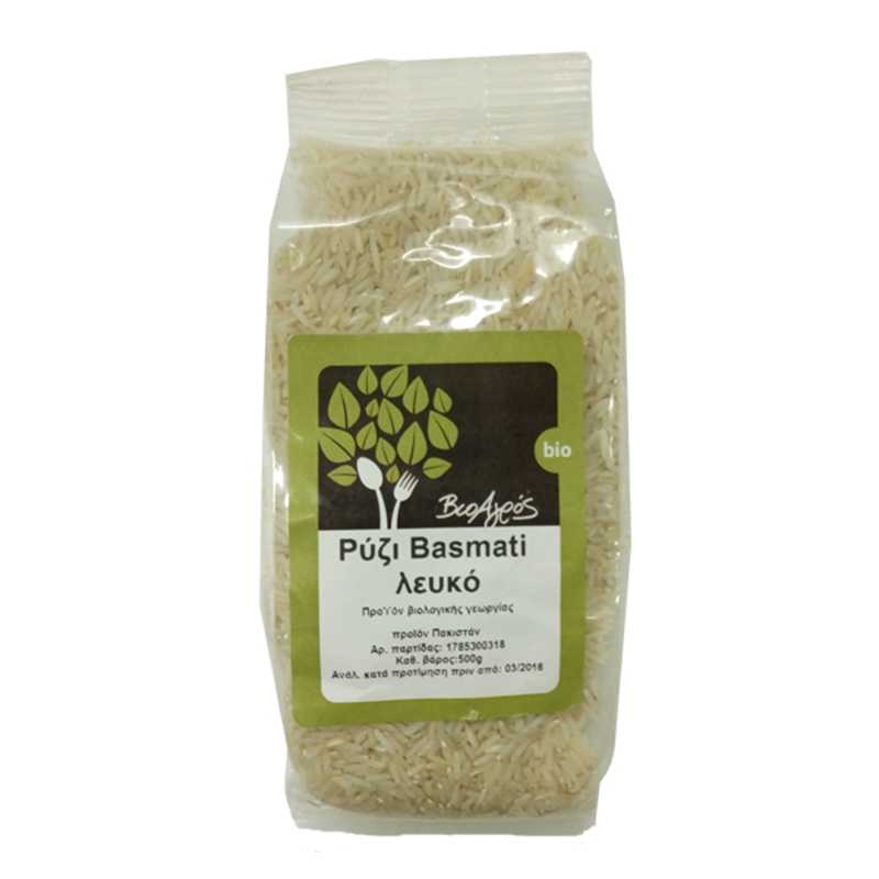 Βιολογικό Ρύζι Μπασμάτι Λευκό 'Βιοαγρός' 3kgrOrganic Basmati Rice White "Bioagros" 5kgr