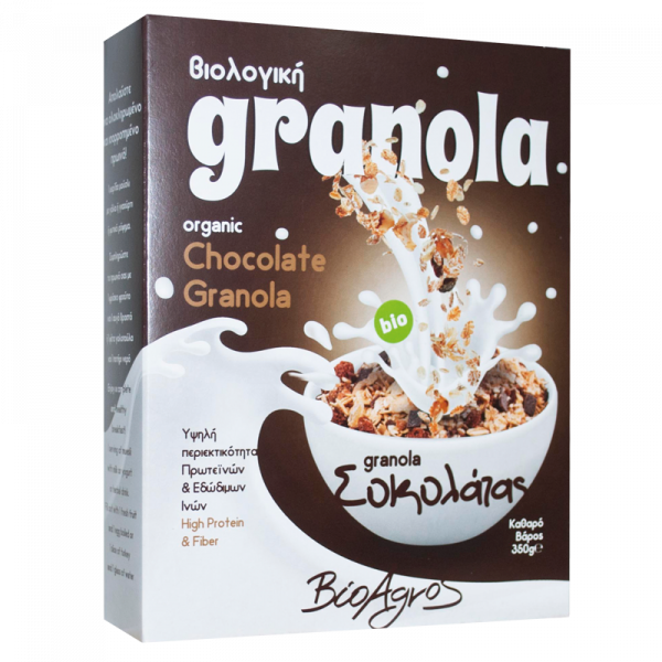 Organic Granola Chocolate 'Bioagros' 350grΒιολογική Γκρανόλα Μούσλι Σοκολάτα 'Βιοαγρός' 350gr