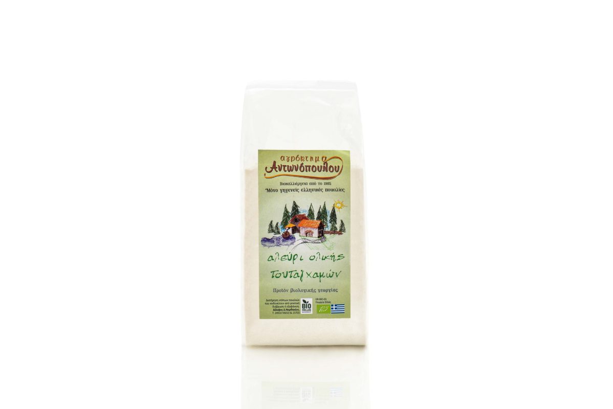 Organic Wholemeal Tutaghamon Flour 'ANTONOPOULOS FARM' 1Κgr Βιολογικό Αλεύρι ΤΟΥΤΑΓΧΑΜΩΝ Ολικής Άλεσης 'ΑΓΡΟΚΤΗΜΑ ΑΝΤΩΝΟΠΟΥΛΟΥ' 1Kgr